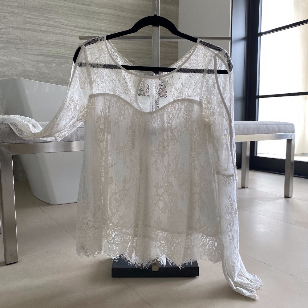 Full Laced Long Sleeve White Top